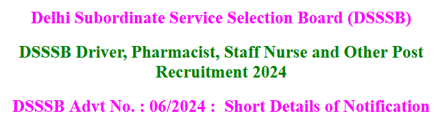 DSSSB Vacancy